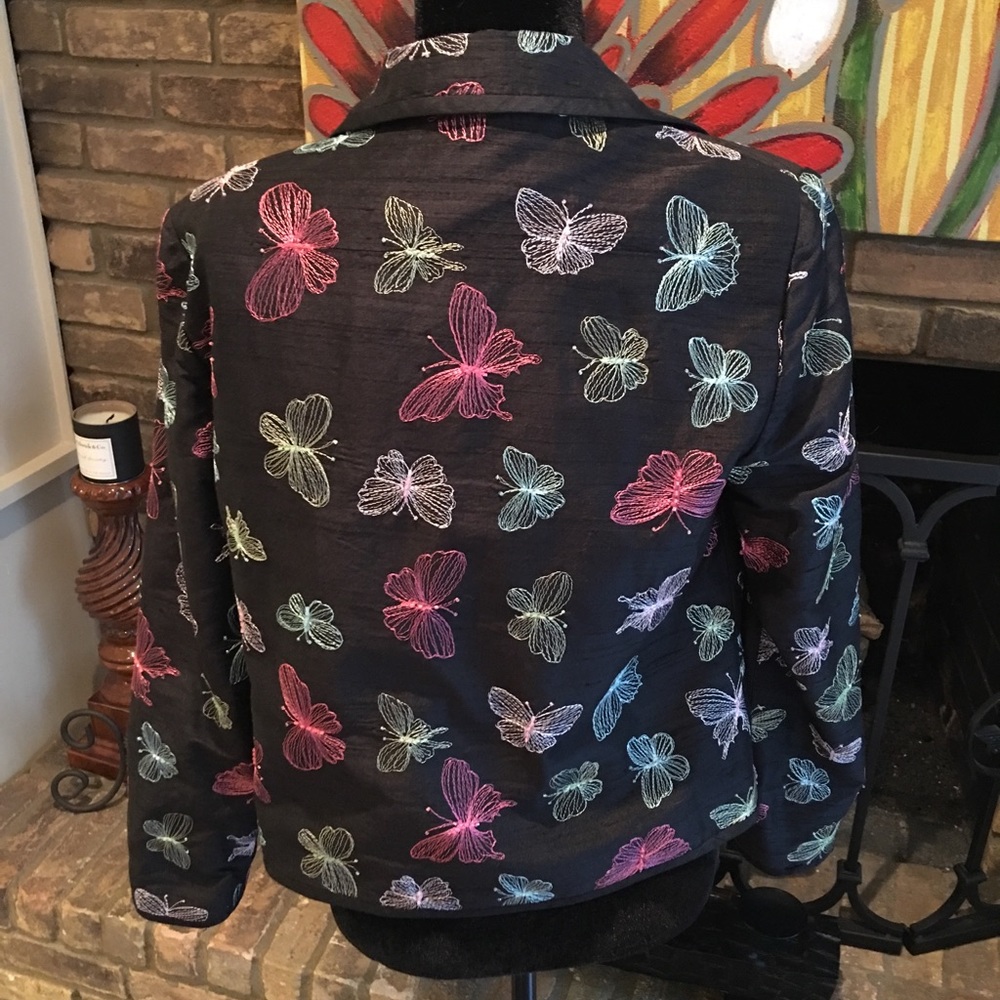 Peck & Peck 100% Silk Lined Butterfly Jacket - Size 8 - Picture 4 of 4